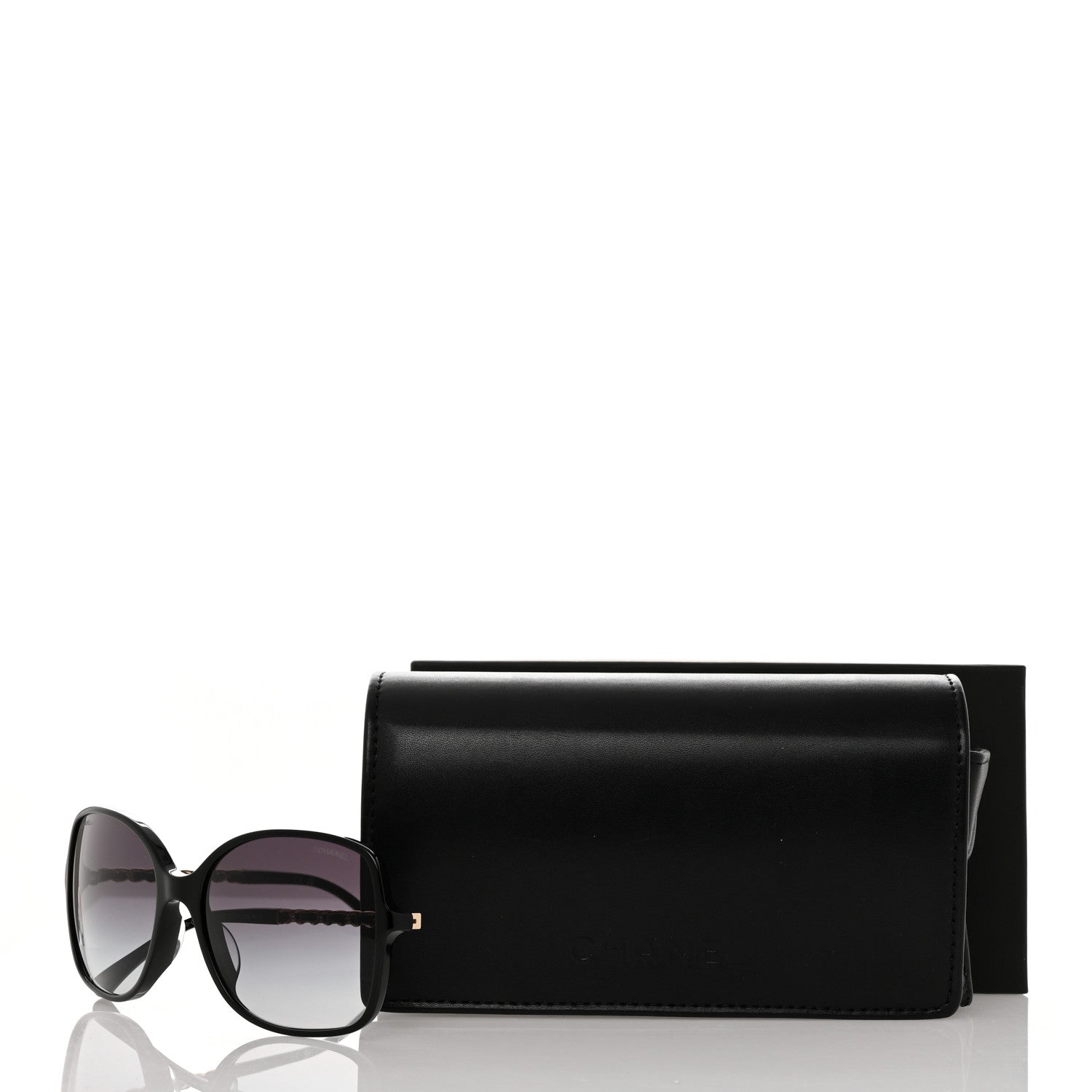 Chanel Acetate Lambskin Chain Square Sunglasses 5210-Q Black 8 of 8