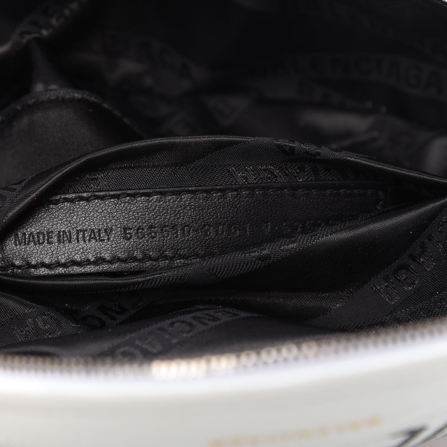 Balenciaga Agneau Arena Graffiti All Over XXS Souvenir Belt Bag White Multicolor 9 of 11