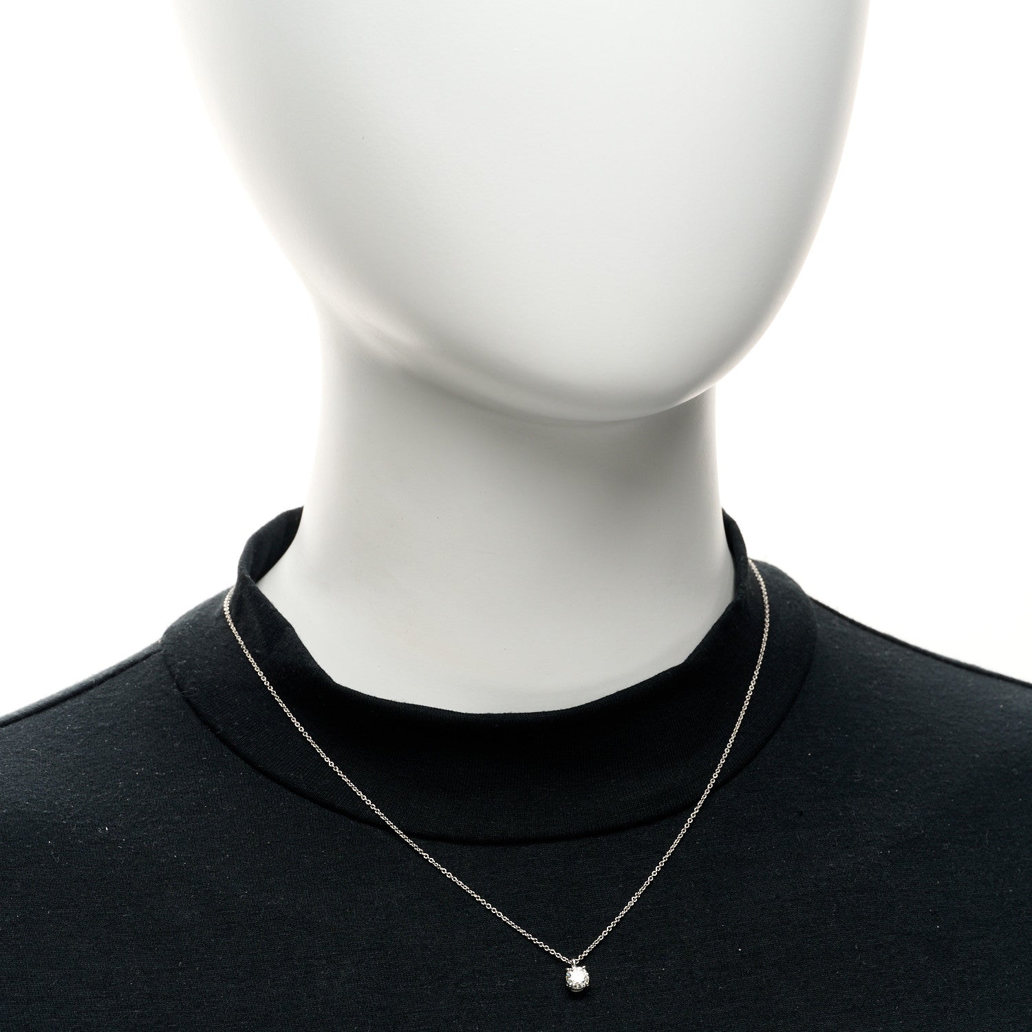 Tiffany Platinum Diamond .52ct Solitaire Pendant Necklace 2 of 5