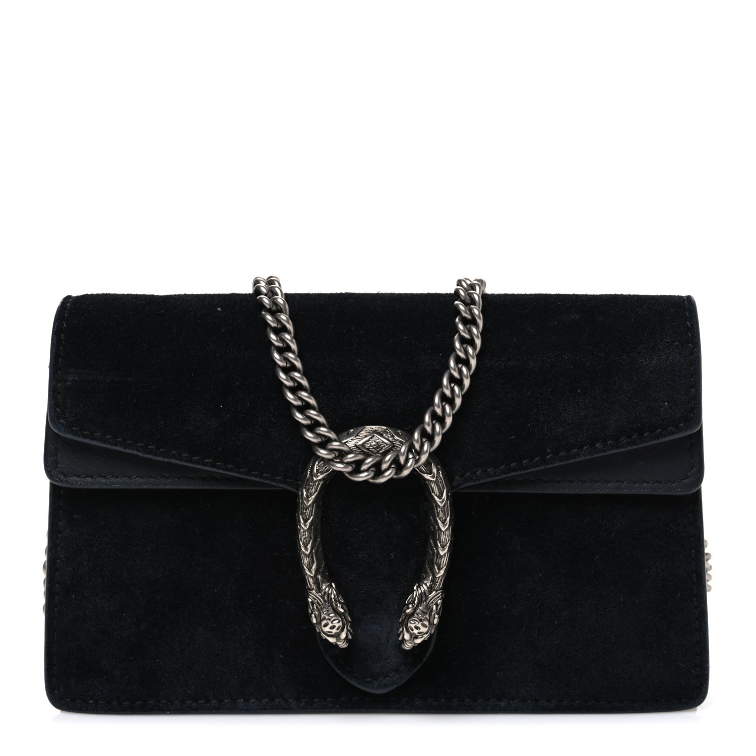 Gucci Suede Super Mini Dionysus Shoulder Bag Black 1 of 9