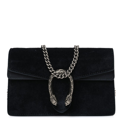 Gucci Suede Super Mini Dionysus Shoulder Bag Black 1 of 9