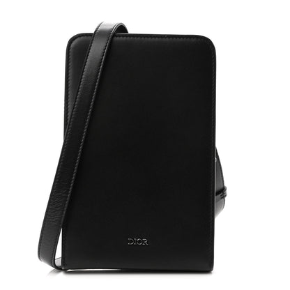 Christian Dior Lambskin Vertical Wallet On Strap Black 1 of 10