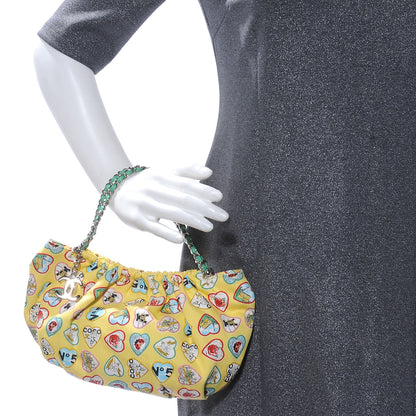 Chanel Canvas Coco Hearts Shoulder Bag Yellow 2 of 8