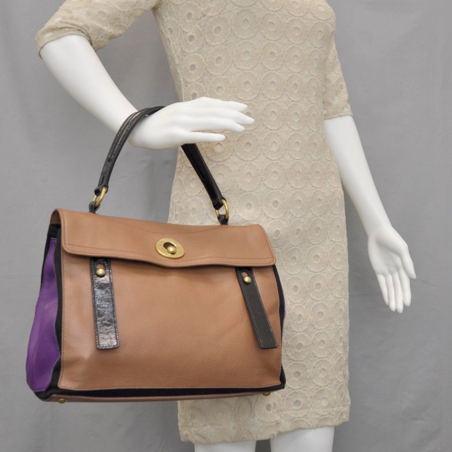 Leather Medium Colorblock Muse Two
