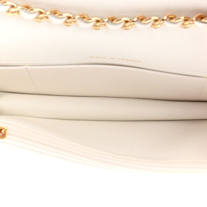 Chanel Caviar Quilted Enamel Coco Casino Flap Phone Holder With Chain White 5 of 13