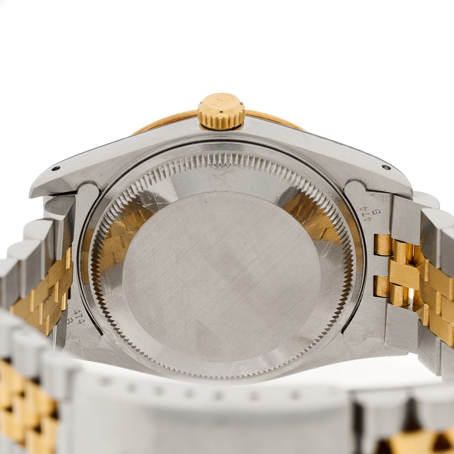 Stainless Steel 18K Yellow Gold 34mm Oyster Perpetual Date Watch Champagne 15223