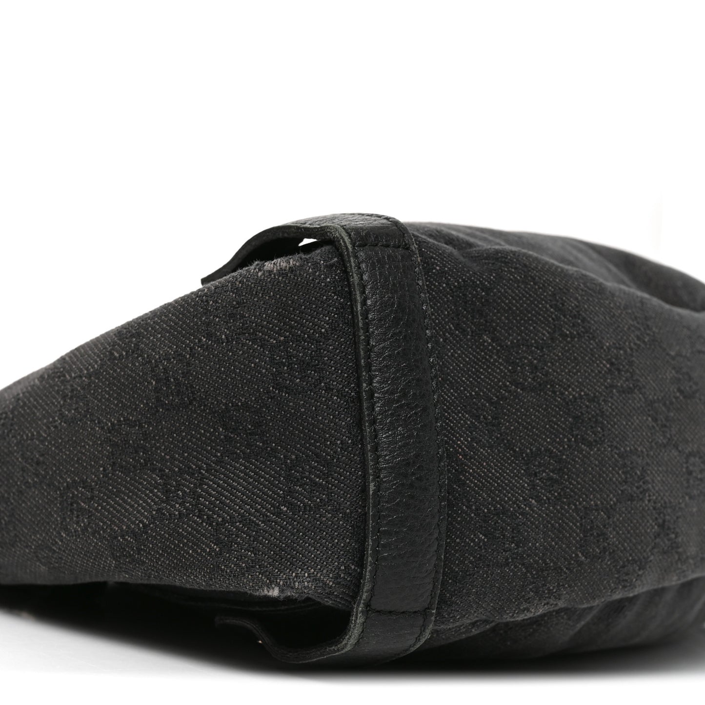 Monogram Denim Medium Abbey Shoulder Bag Black