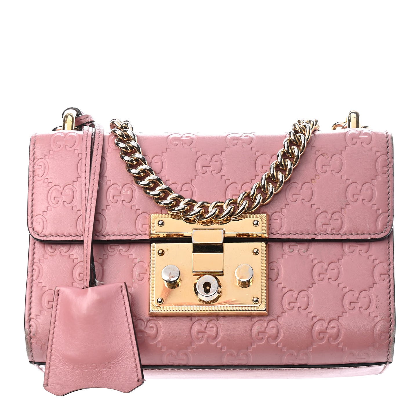 Guccissima Small Padlock Shoulder Bag Rose Baby Candy