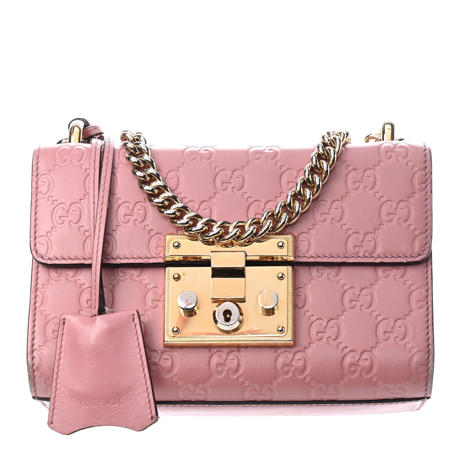 Gucci Guccissima Small Padlock Shoulder Bag Rose Baby Candy 1 of 14