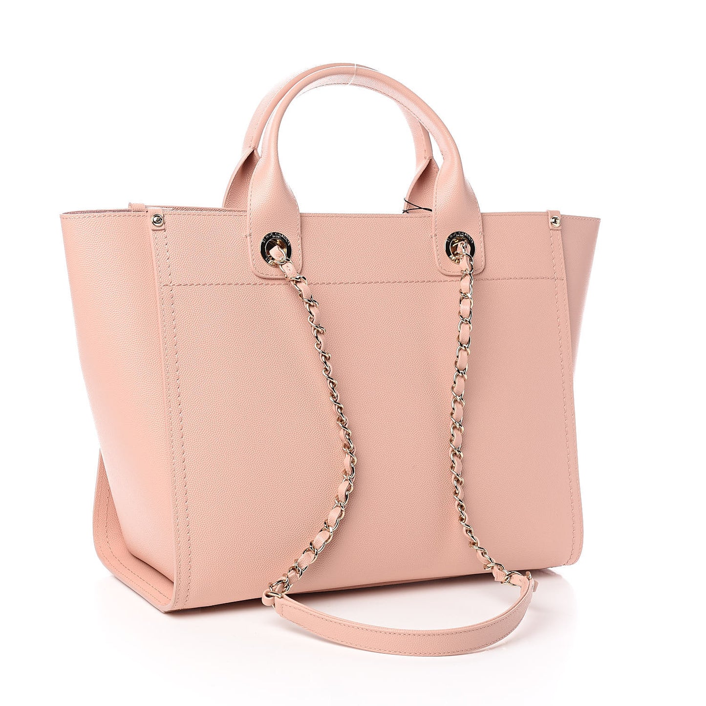 Caviar Small Studded Deauville Tote Light Pink