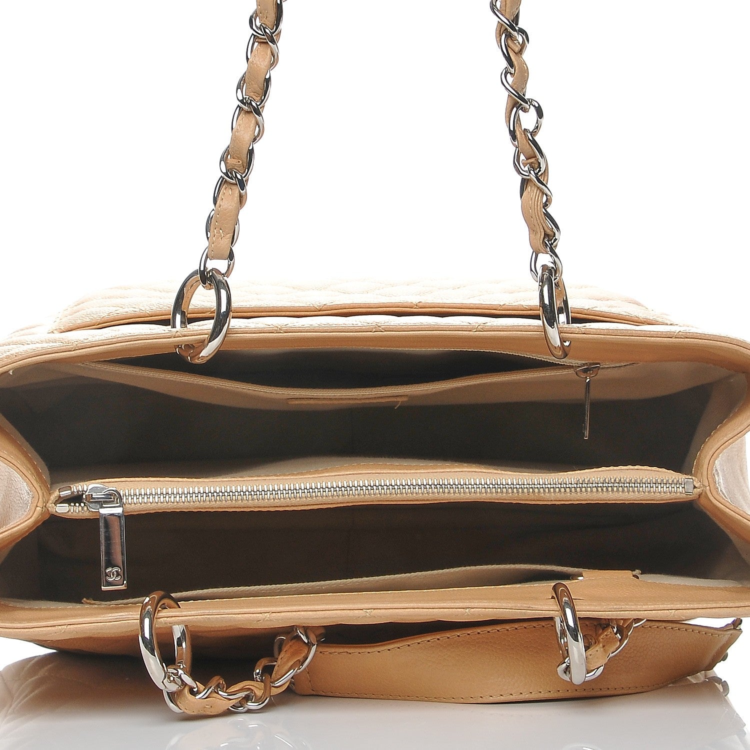 Chanel Caviar Quilted Grand Shopping Tote GST Beige 5 of 13