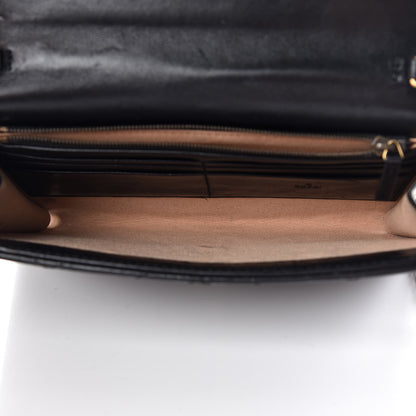 Gucci Calfskin Matelasse Mini GG Marmont Chain Wallet Black 7 of 14