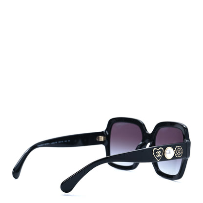 Chanel Acetate Charms Pearl Square Sunglasses 5479-A Black Gold 4 of 7