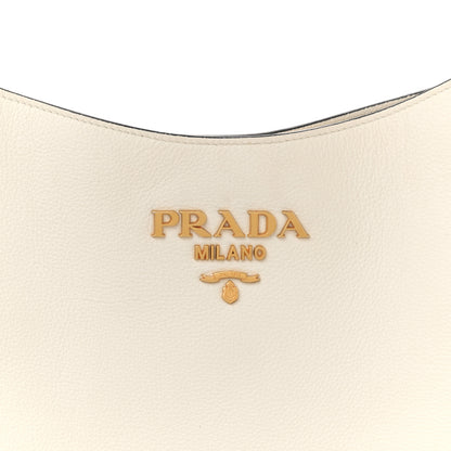 Prada Vitello Daino Soft Hobo Messenger Bag White 7 of 11