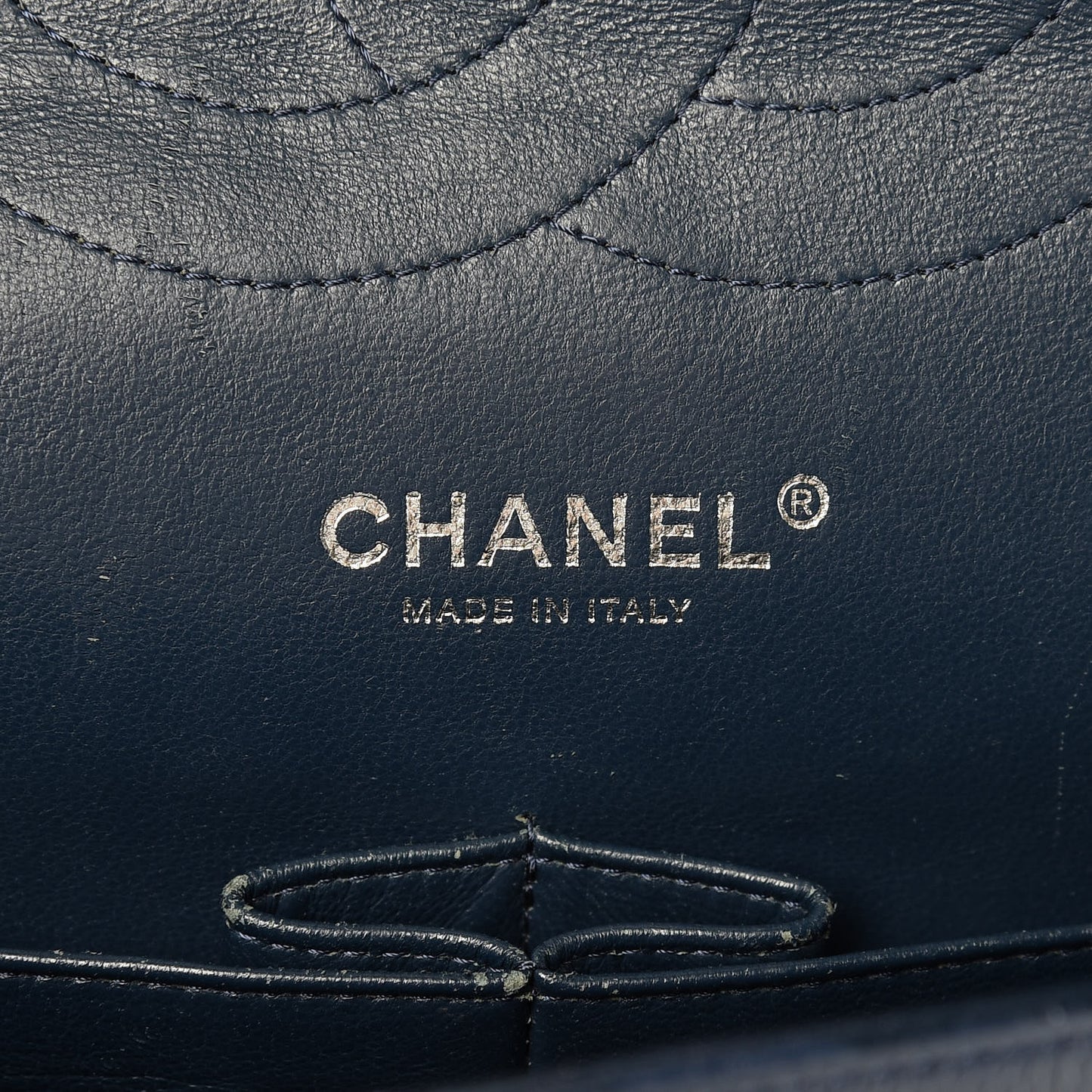 Caviar Quilted Jumbo Double Flap Navy Blue