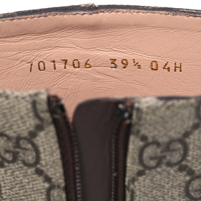 Gucci GG Supreme Monogram Malaga Kid Blondie 55mm Ankle Boots 39.5 Beige Ebony New Acero 9 of 10