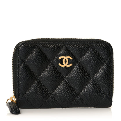 Chanel Caviar Quilted Zip Coin Purse Black 1 of 8