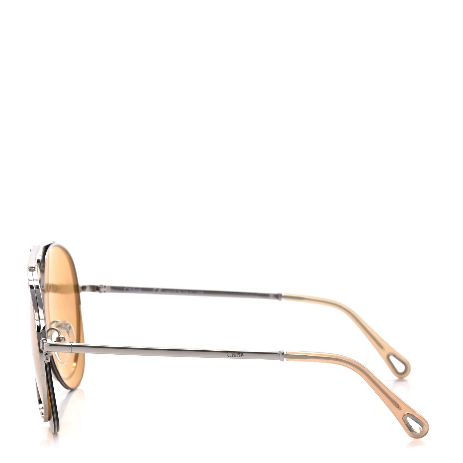 Chloe Metal Mirrored Romie Aviator Sunglasses CE144S Silver Copper 3 of 7