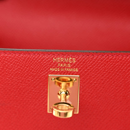 Hermes Epsom Kelly Sellier 25 Rouge Casaque 6 of 11