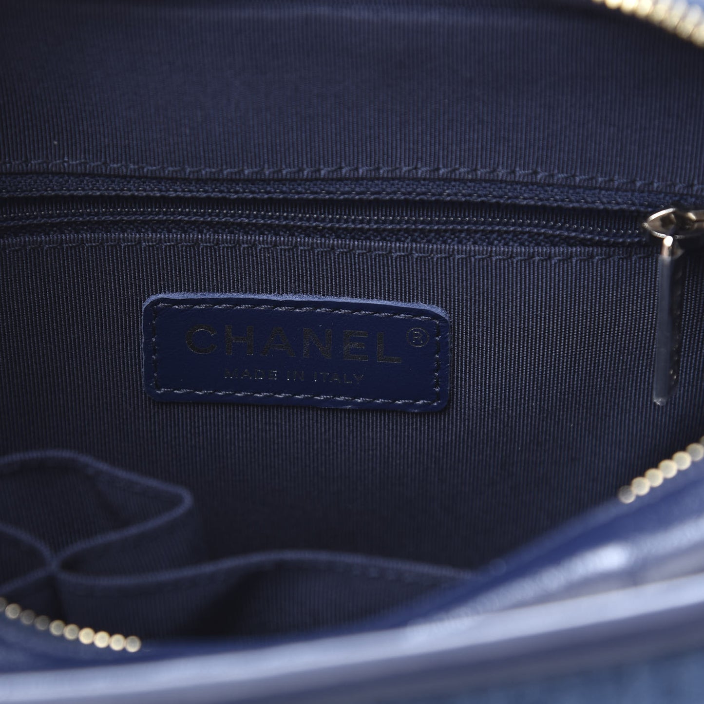 Denim Calfskin Small Gabrielle Hobo Blue