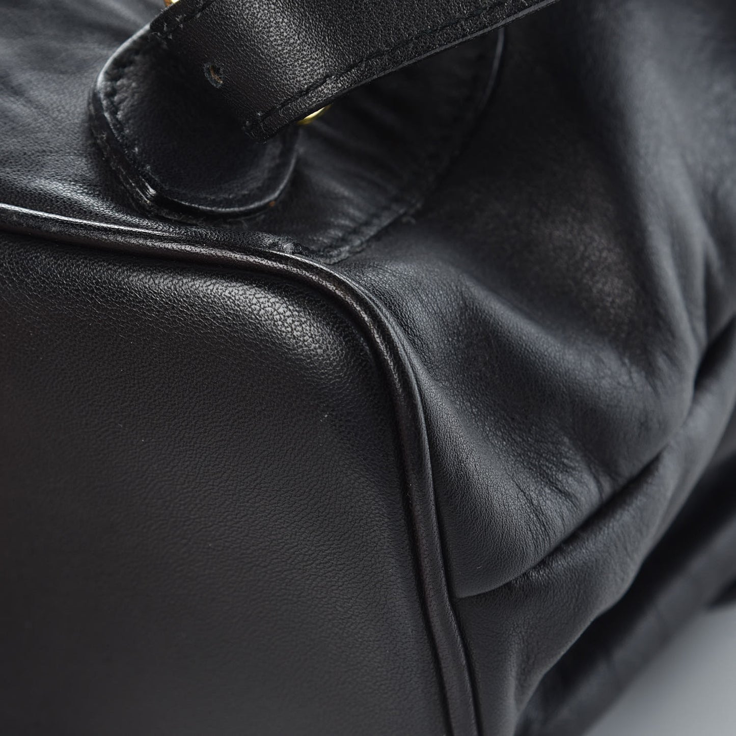 Calfskin Bamboo Backpack Black