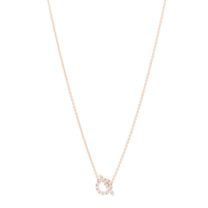 Hermes 18K Rose Gold Diamond Finesse Pendant Necklace 1 of 6