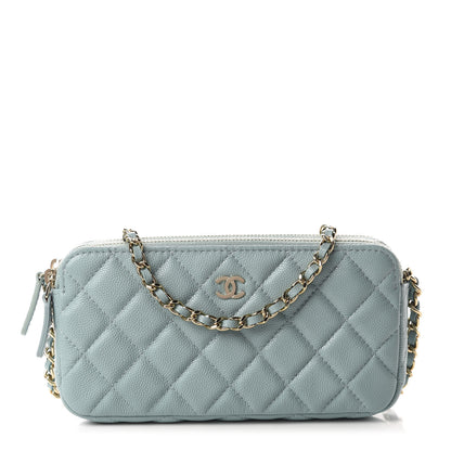 Chanel Caviar Quilted Small Clutch With Chain Light Blue 1 of 11