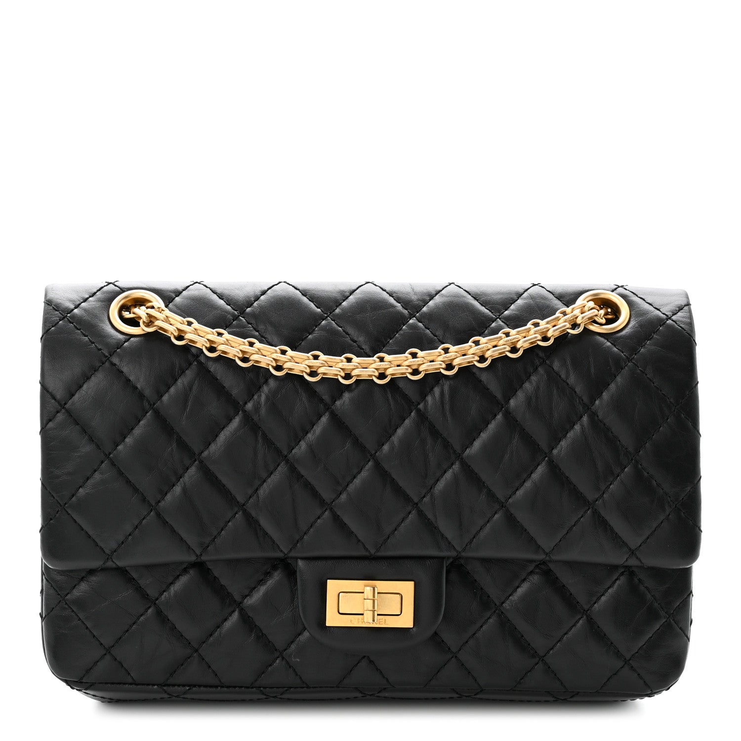 Chanel Aged Calfskin Quilted 2.55 Reissue 225 Flap Black 1 of 11