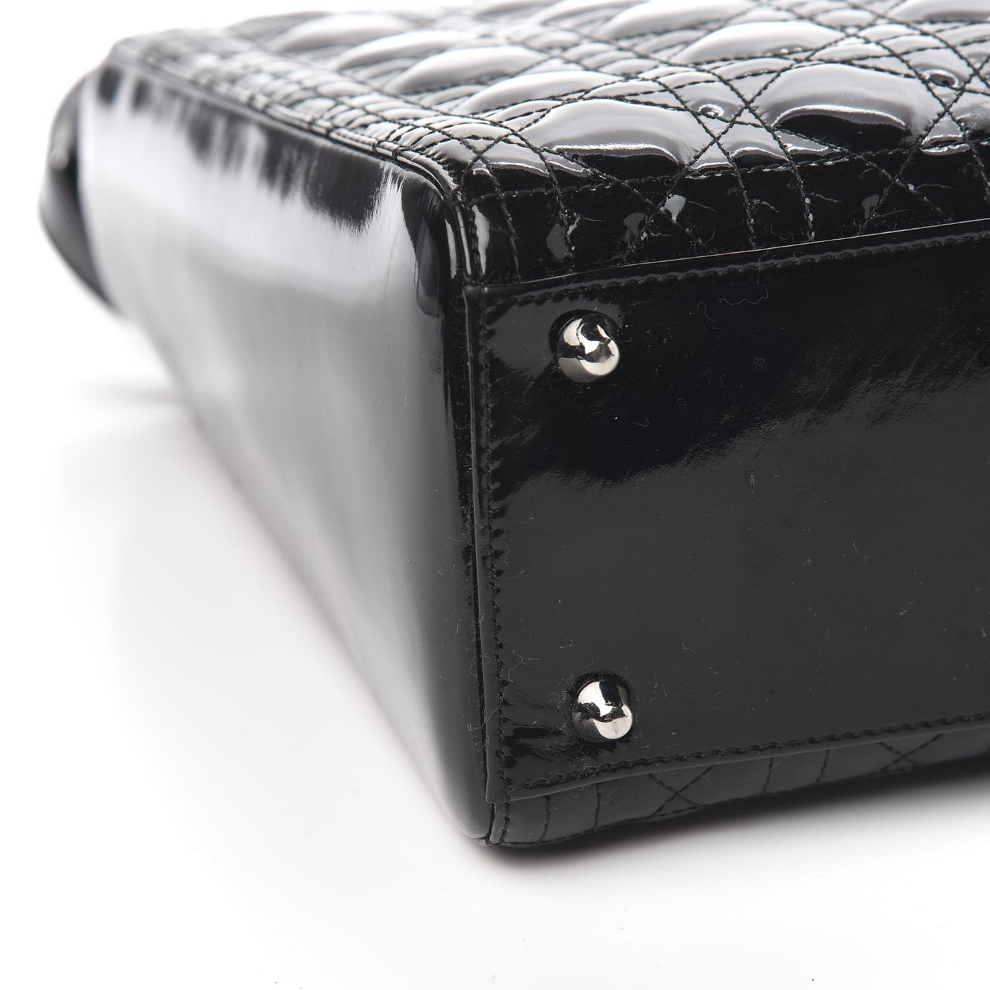 Patent Cannage Large Lady Dior Black