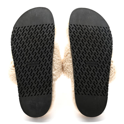 Hermes Woolskin Womens Chypre Sandals 40.5 Ecru 5 of 8