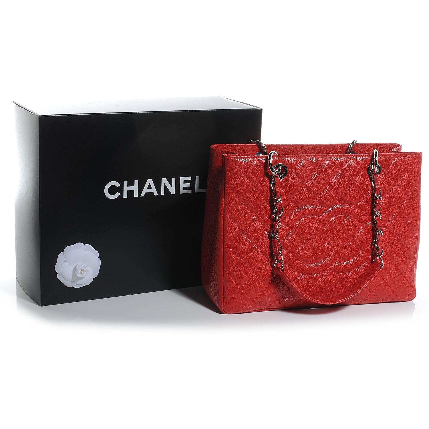 Chanel Caviar Grand Shopping Tote GST Red 5 of 8