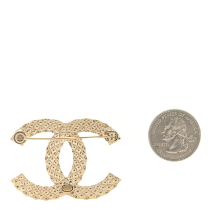 Chanel Baguette Crystal CC Brooch Gold 2 of 3