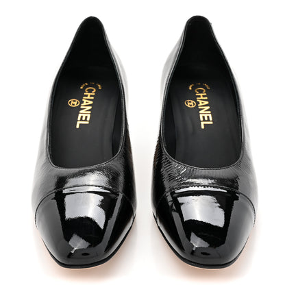 Chanel Patent Goatskin Cap Toe Mary Janes 38 Black 2 of 11