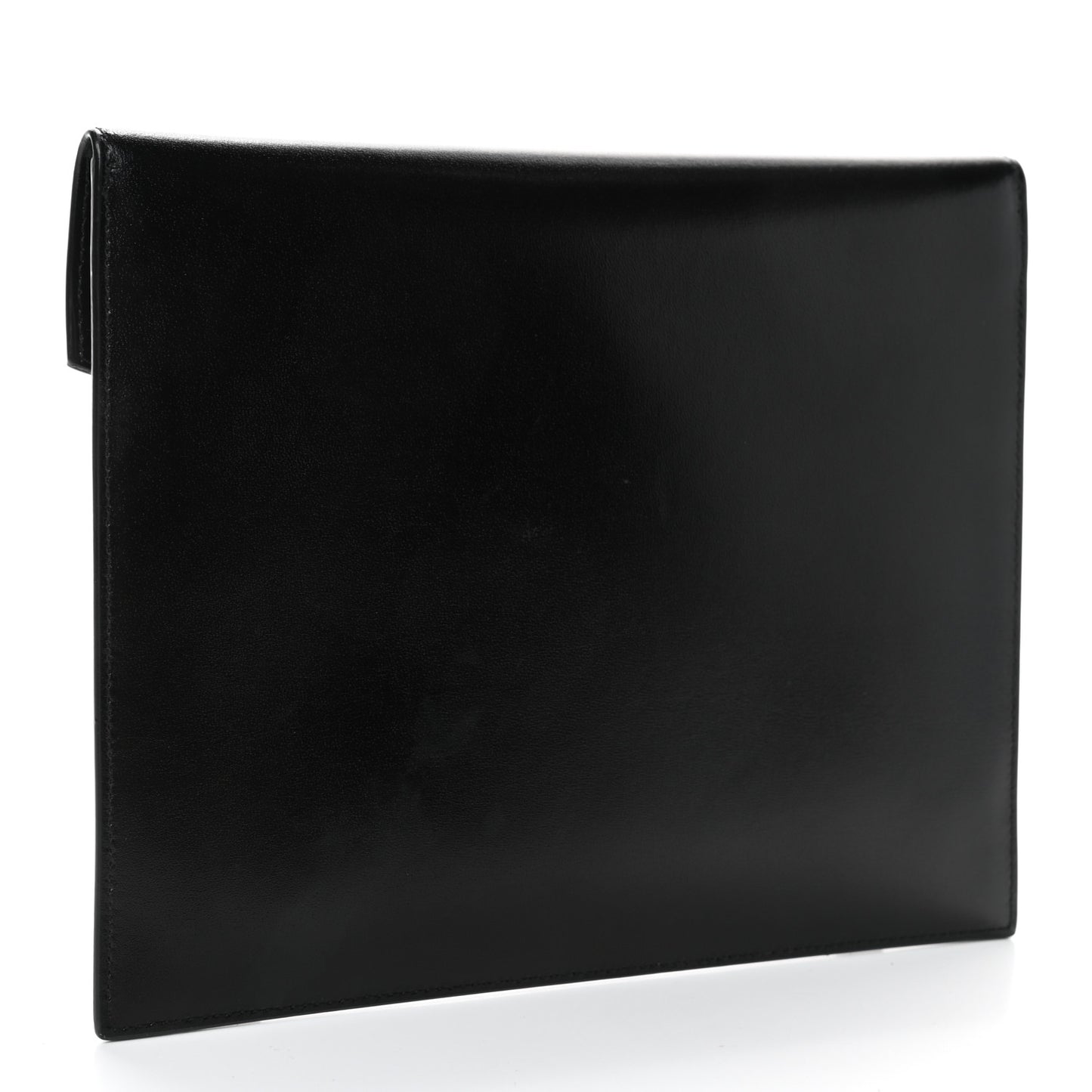 Smooth Shiny Calfskin Monogram Uptown Baby Pouch Black