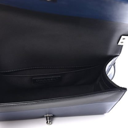 Chanel Calfskin Medium Bi-Color Boy Flap Navy Black 4 of 6