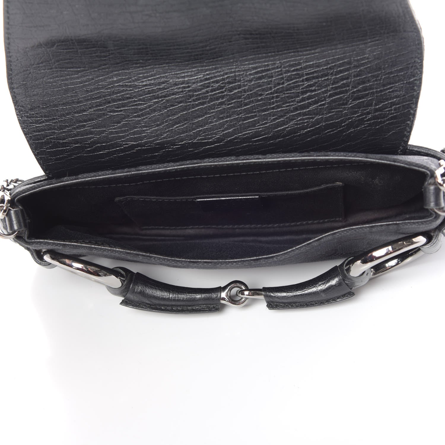 Gucci Monogram Horsebit Chain Clutch Black 5 of 9