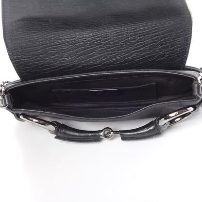 Gucci Monogram Horsebit Chain Clutch Black 5 of 9