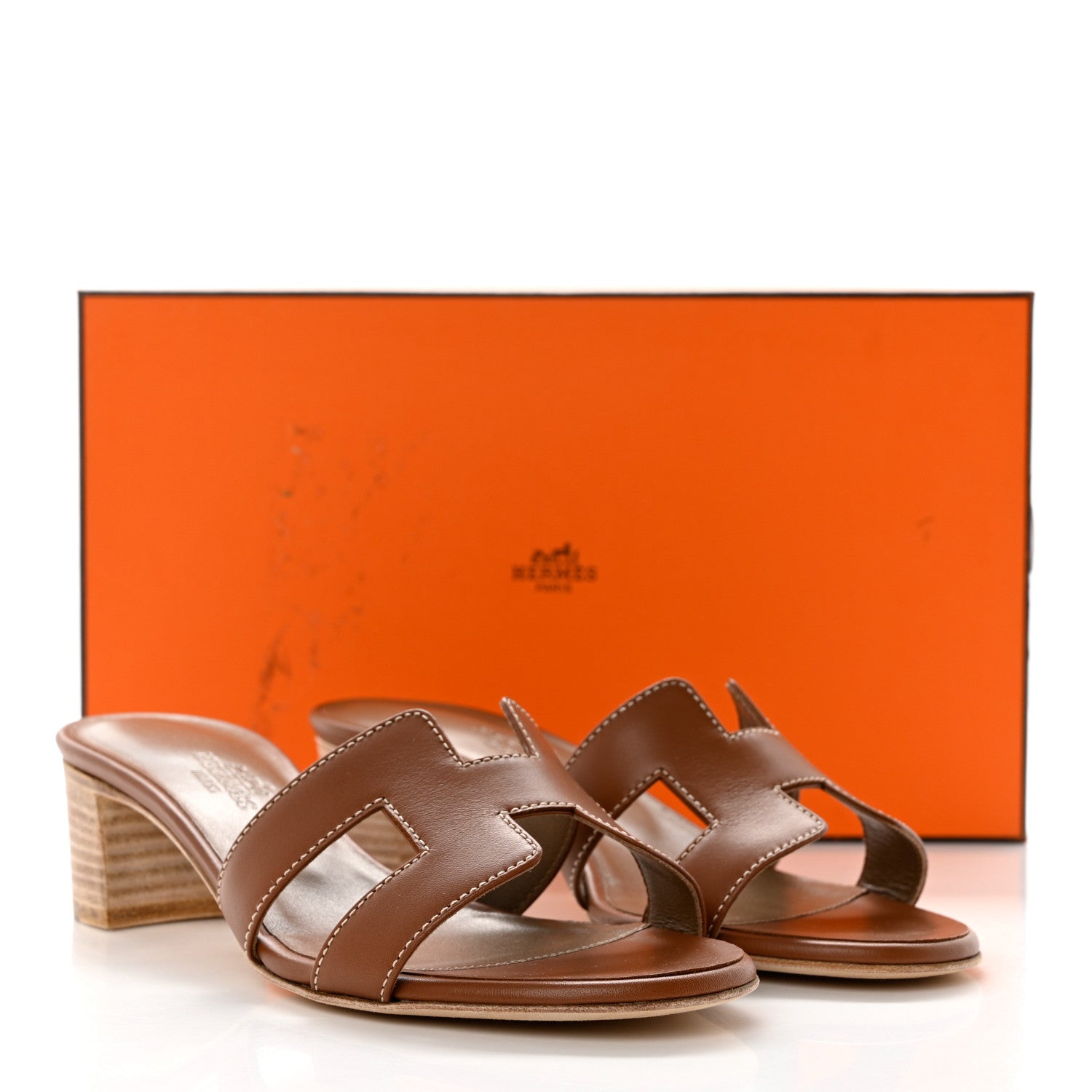 Hermes Calfskin Oasis Sandals 35 Gold 9 of 9