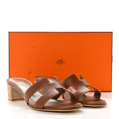 Hermes Calfskin Oasis Sandals 35 Gold 9 of 9