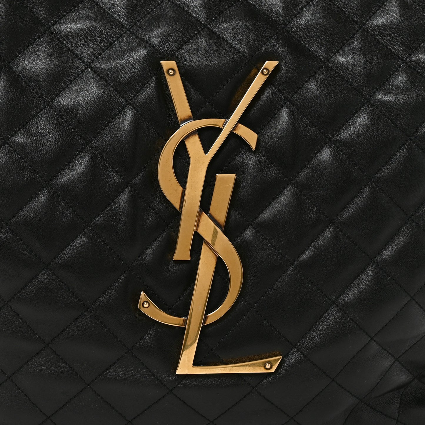Lambskin Quilted Maxi Icare Shopping Tote Black