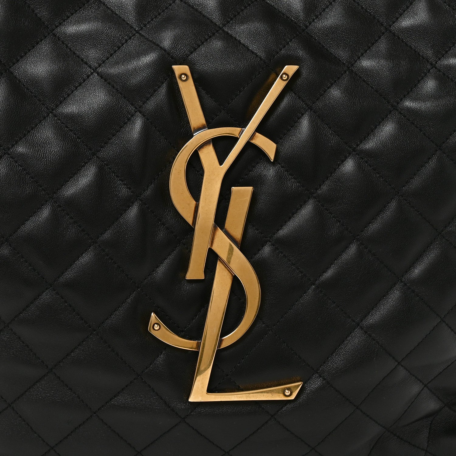 Saint Laurent Lambskin Quilted Maxi Icare Shopping Tote Black 8 of 10