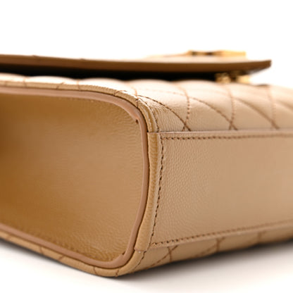 Saint Laurent Grain De Poudre Textured Mixed Matelasse Triquilt Medium Monogram Satchel Old Oil 8 of 9