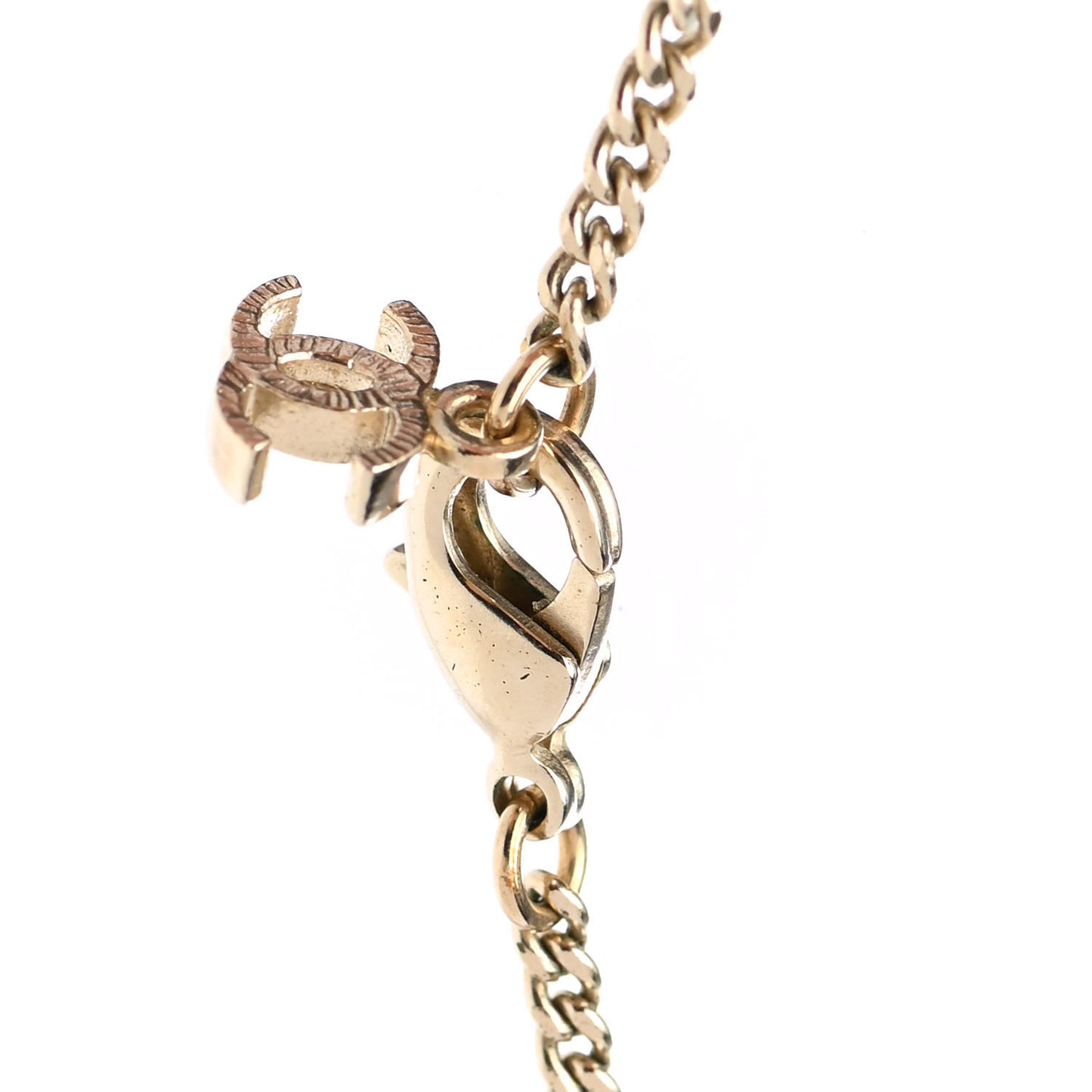 Tweed Effect CC Necklace Gold