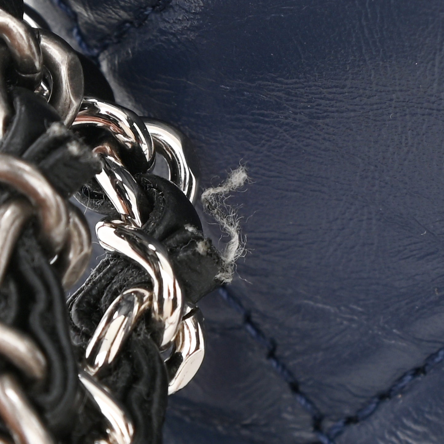 Aged Calfskin Quilted Small Gabrielle Hobo Navy Black