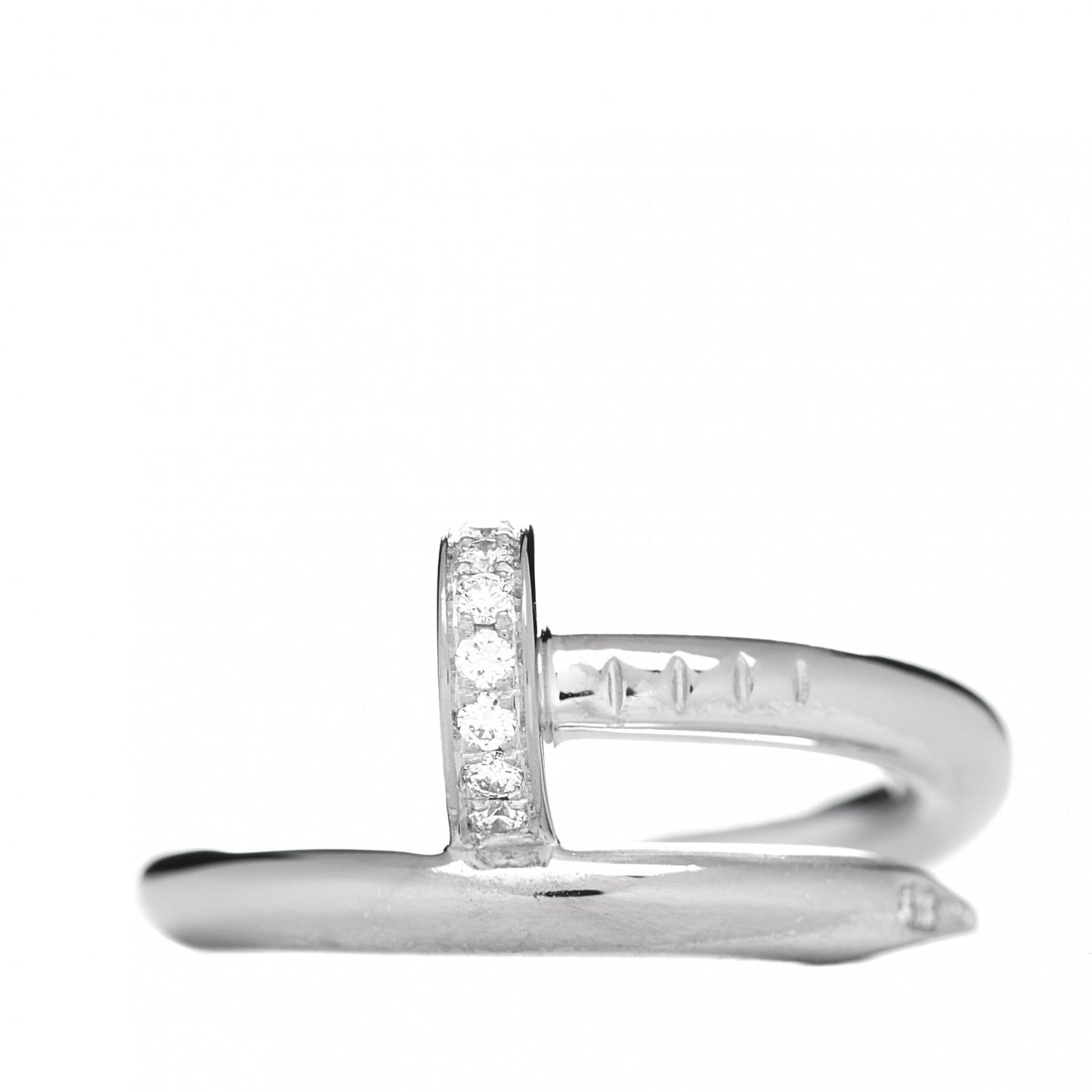 18K White Gold Diamond Juste Un Clou Ring 46 3.75