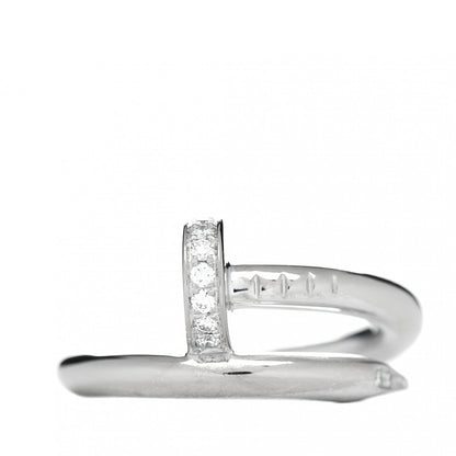Cartier 18K White Gold Diamond Juste Un Clou Ring 46 3.75 1 of 4