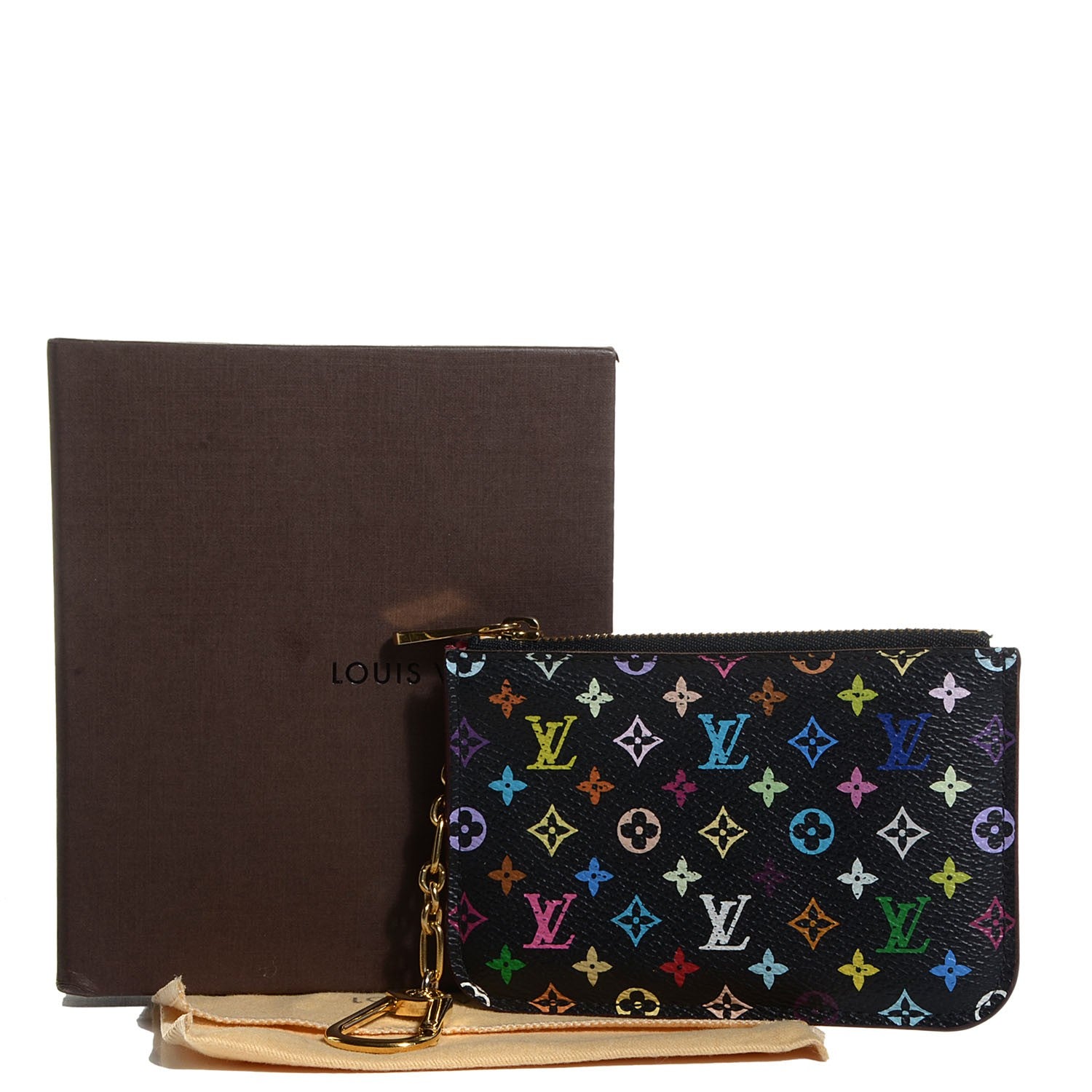 Louis Vuitton Monogram Multicolor Key Pouch Black Grenade 8 of 8