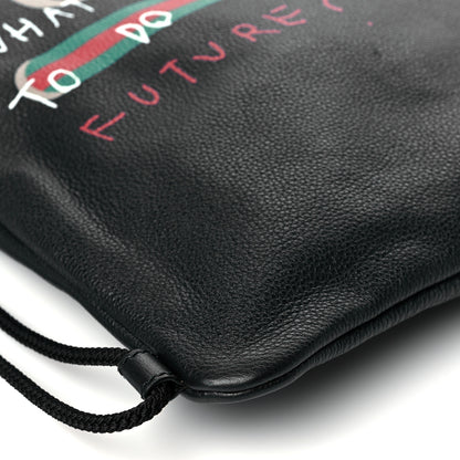 Gucci Calfskin Coco Capitan Logo Drawstring Backpack Black 9 of 10