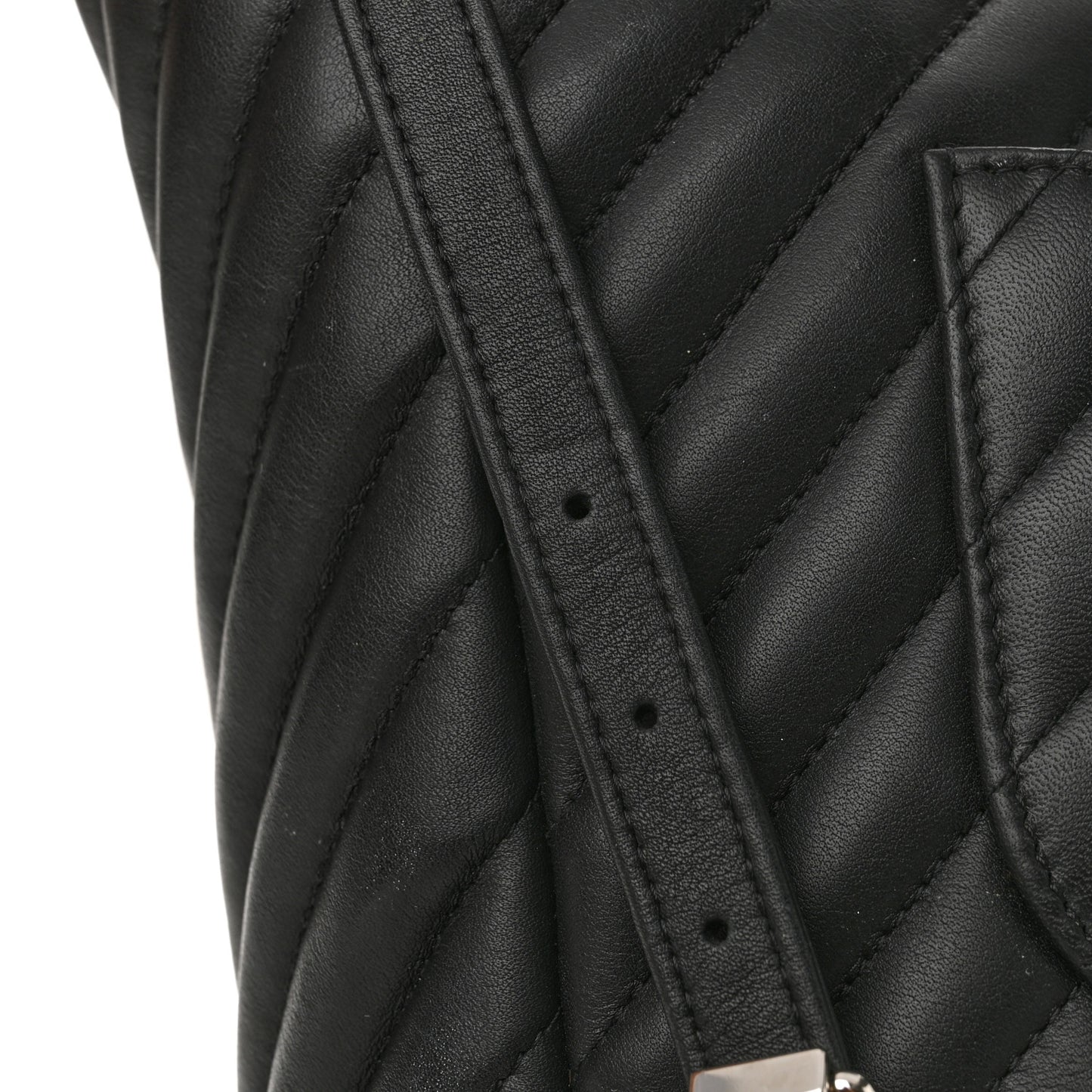 Calfskin Chevron Quilted Large Urban Spirit Backpack Black