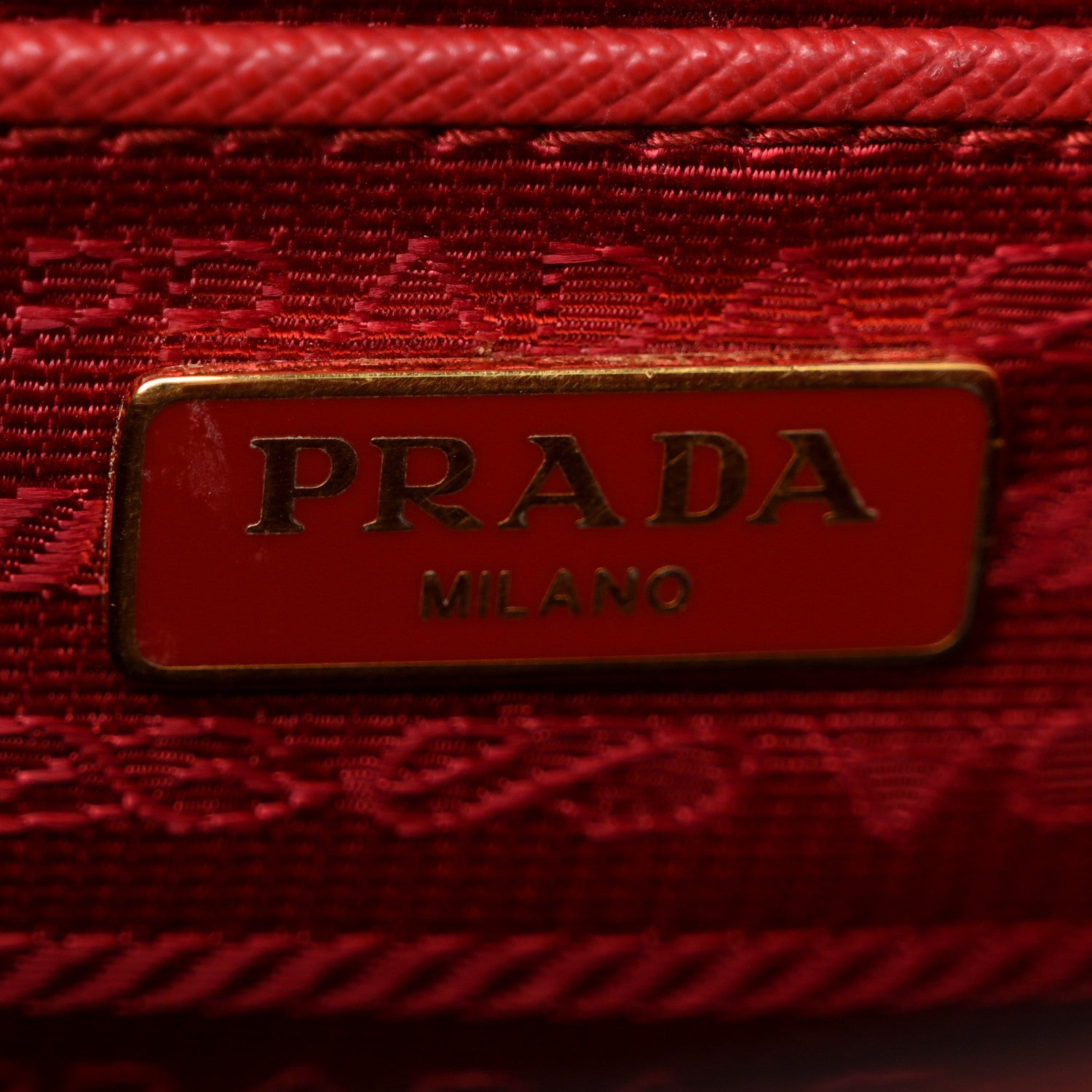 Prada Saffiano Turn Lock Chain Shoulder Bag Fuoco 6 of 18